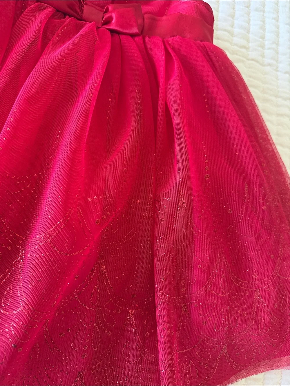 OshKosh B'gosh Sparkling Red Tulle Party Dress with Bow Headband
